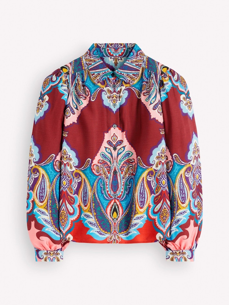 Boden Red Long Sleeve Viscose Shirt - Image 6 of 6 Boden Red Long Sleeve Viscose Shirt - Image 6 of 6