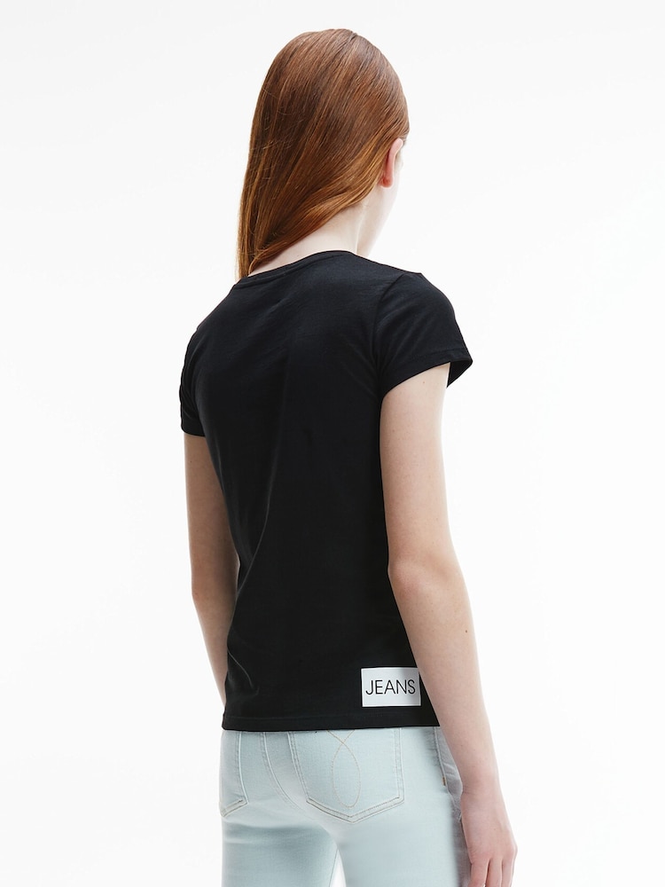 Calvin Klein Jeans Girls Institutional Slim T-Shirt - Image 2 of 3