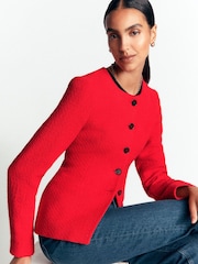Boden Red Collarless Tailored Blazer - Image 1 of 5