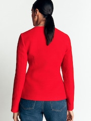 Boden Red Collarless Tailored Blazer - Image 3 of 5