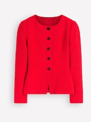 Boden Red Collarless Tailored Blazer - Image 5 of 5