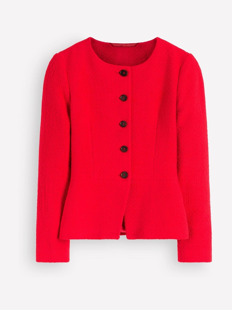 Boden Red Collarless Tailored Blazer - Image 5 of 5 Boden Red Collarless Tailored Blazer - Image 5 of 5