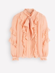 Boden Pink Ruffled Georgette Top - Image 5 of 5