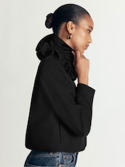 Boden Black Ruffle Neck Wool Jacket - Image 4 of 5