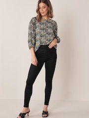 Black Super Stretch Soft Sculpt Pull-On Denim Leggings - Image 3 of 5