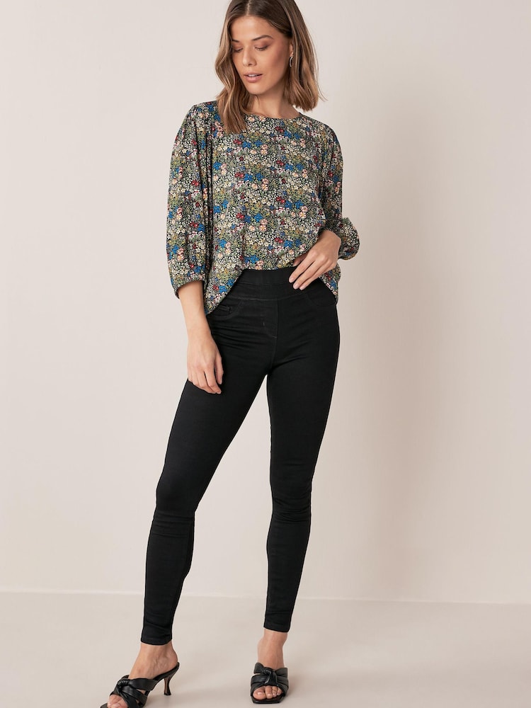 Noir - Leggings doux super stretch effet sculptant à enfiler - Image 3 of 5