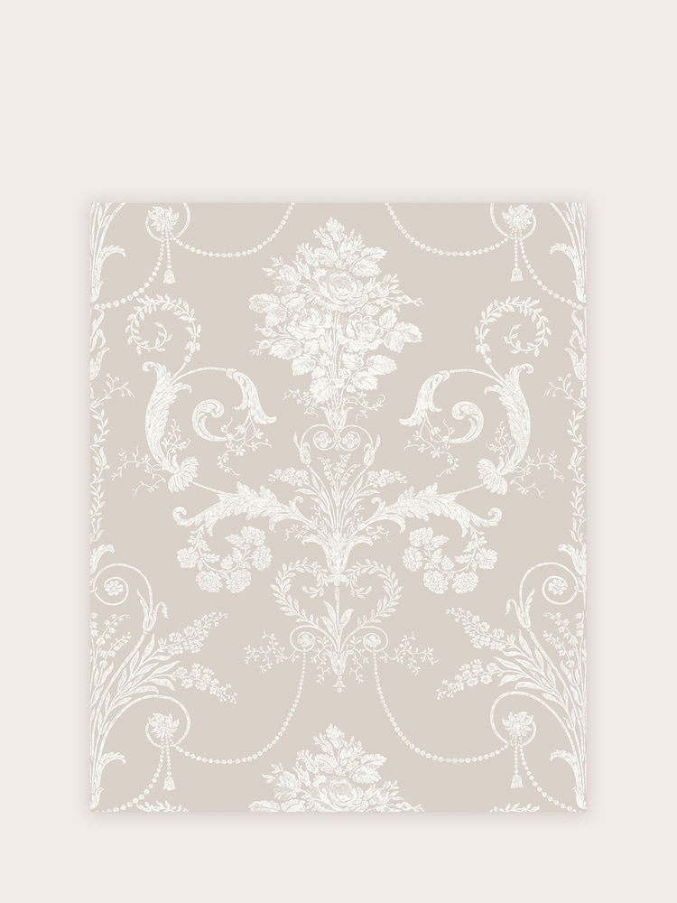 Laura Ashley White Dove Josette A4 Wallpaper Sample - Image 2 of 2
