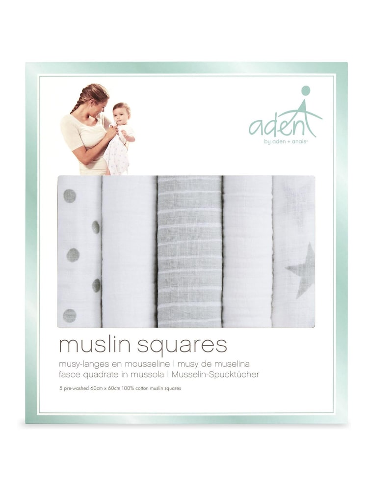 aden + anais Essentials Cotton Muslin Squares 5 Pack - Image 3 of 3