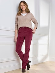 Cotton Traders Ruby Red Stretch Cord Straight Leg Jeans 29 - Image 4 of 4