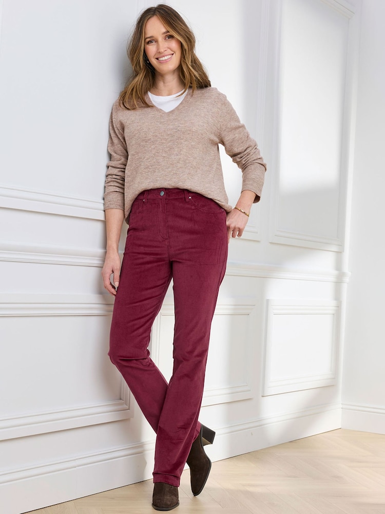 Cotton Traders Ruby Red Stretch Cord Straight Leg Jeans 29 - Image 4 of 4 Cotton Traders Ruby Red Stretch Cord Straight Leg Jeans 29 - Image 4 of 4