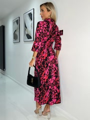 AX Paris Pink Printed Shirt Midi Dress - Image 2 of 4