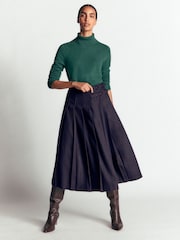 Azul oscuro - Falda midi escocesa plisada de Boden - Imagen 1 de 5