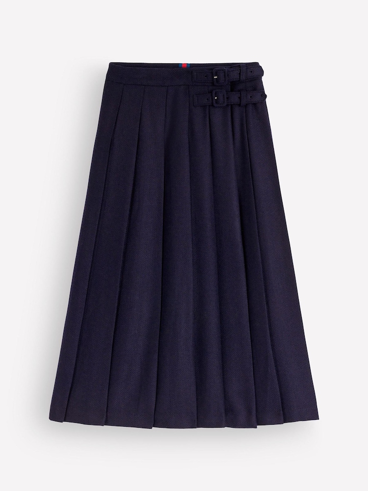 Azul oscuro - Falda midi escocesa plisada de Boden - Imagen 5 de 5