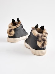 Black Bunny Standard Fit (F) Touch Fasten Strap High Top Trainers - Image 4 of 6