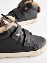 Black Bunny Standard Fit (F) Touch Fasten Strap High Top Trainers - Image 6 of 6