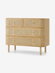MADE.COM Natural Oak and Rattan Ankhara Chest of Drawers - Image 1 of 3