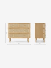 MADE.COM Natural Oak and Rattan Ankhara Chest of Drawers - Image 3 of 3