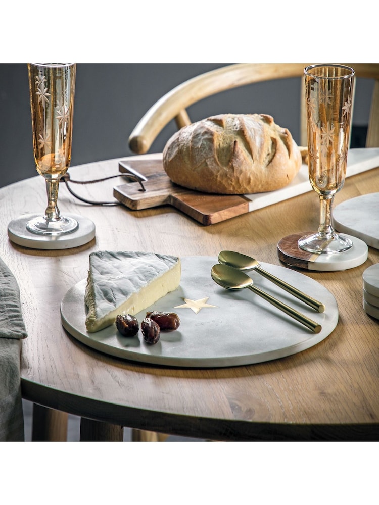 Gallery Home White Marble & Brass Starry Board - Image 1 of 3