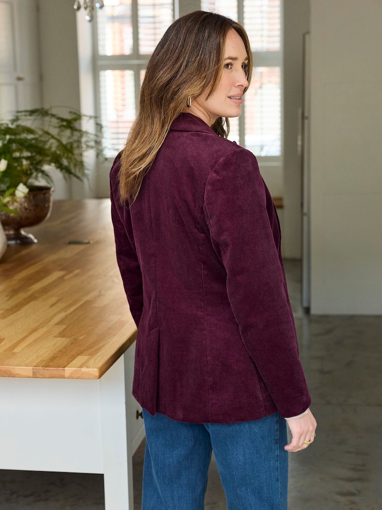 Violet - Blazer en velours côtelé à simple boutonnage Cotton Traders - Image 2 de 4 Violet - Blazer en velours côtelé à simple boutonnage Cotton Traders - Image 2 de 4