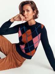 Boden Blue Lucy Chunky Cotton Jumper - Image 1 of 6