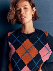 Boden Blue Lucy Chunky Cotton Jumper - Image 2 of 6