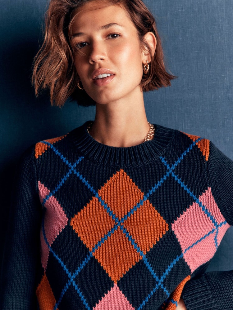 Boden Blue Lucy Chunky Cotton Jumper - Image 2 of 6 Boden Blue Lucy Chunky Cotton Jumper - Image 2 of 6