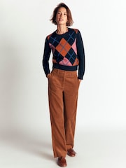 Boden Blue Lucy Chunky Cotton Jumper - Image 4 of 6