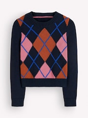 Boden Blue Lucy Chunky Cotton Jumper - Image 6 of 6