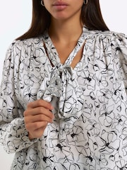 River Island White Pussybow Blouse - Image 3 of 4