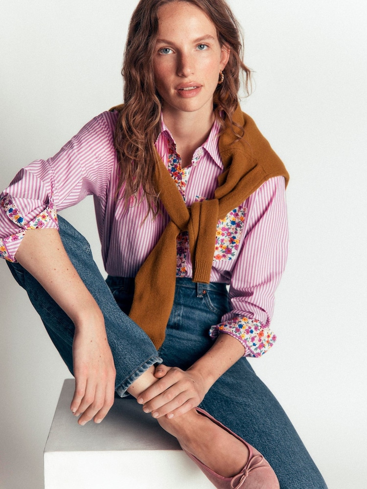 Boden Purple Sienna Relaxed Cotton Shirt - Image 1 of 5 Boden Purple Sienna Relaxed Cotton Shirt - Image 1 of 5