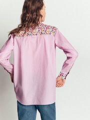 Boden Purple Sienna Relaxed Cotton Shirt - Image 3 of 5
