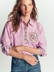 Boden Purple Sienna Relaxed Cotton Shirt - Image 4 of 5