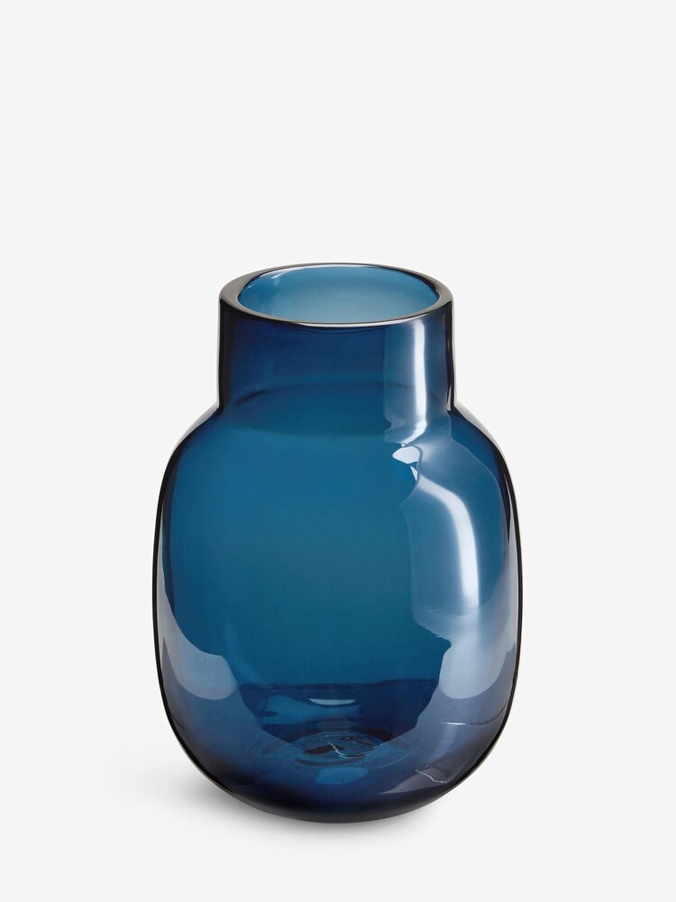 Blue Glass Flower Vase - Image 3 of 5