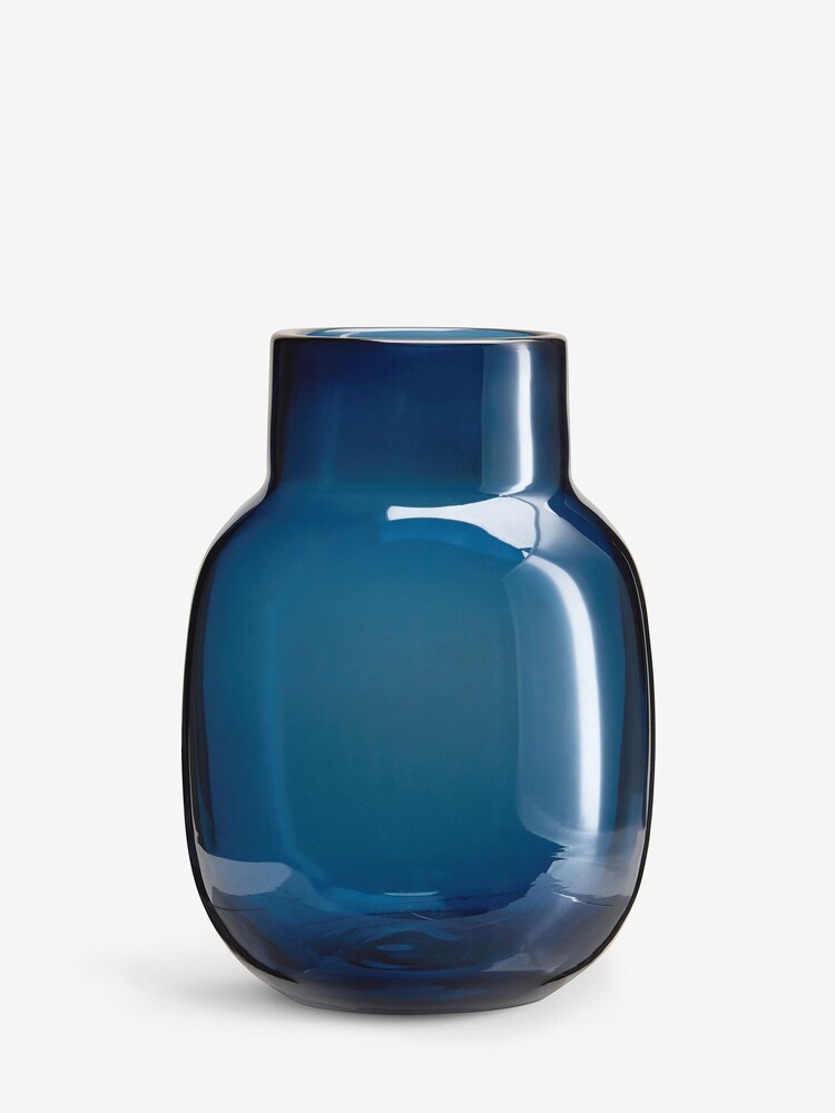 Blue Glass Flower Vase - Image 4 of 5
