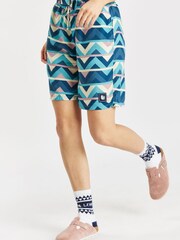 Harper & Lewis Blue Pattern Flora Co-ord Shorts - Image 4 of 7