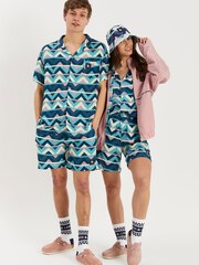 Harper & Lewis Blue Pattern Flora Co-ord Shorts - Image 5 of 7