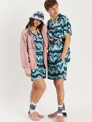Harper & Lewis Blue Pattern Flora Co-ord Shorts - Image 6 of 7