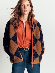Boden Brown/Blue Alnwick Borg Jacket - Image 1 of 5