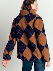 Boden Brown/Blue Alnwick Borg Jacket - Image 3 of 5