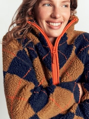 Boden Brown/Blue Alnwick Borg Jacket - Image 4 of 5