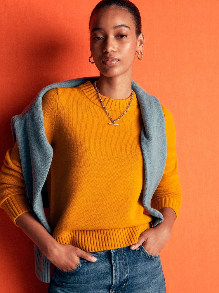 Boden Yellow Marta Merino Wool Crew Jumper - Image 1 of 7