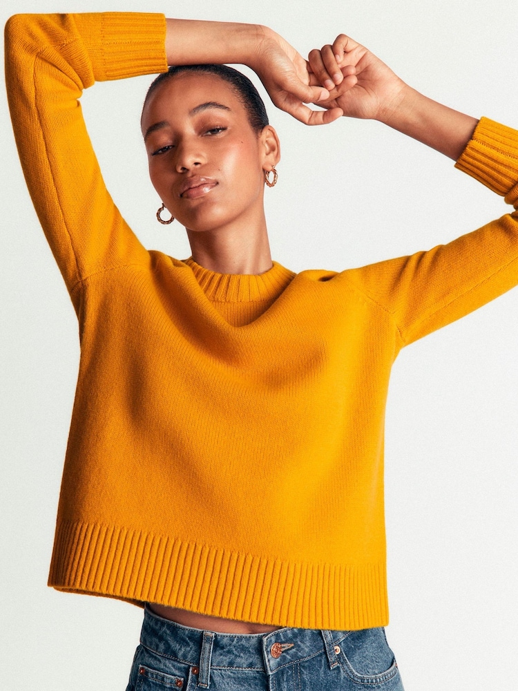 Boden Yellow Marta Merino Wool Crew Jumper - Image 2 of 7
