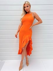 AX Paris Frill Hem High Neck Midi Dress - Image 1 of 4