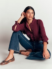 Boden Purple Mega Frill Blouse - Image 1 of 5