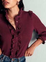 Boden Purple Mega Frill Blouse - Image 2 of 5