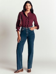 Boden Purple Mega Frill Blouse - Image 4 of 5