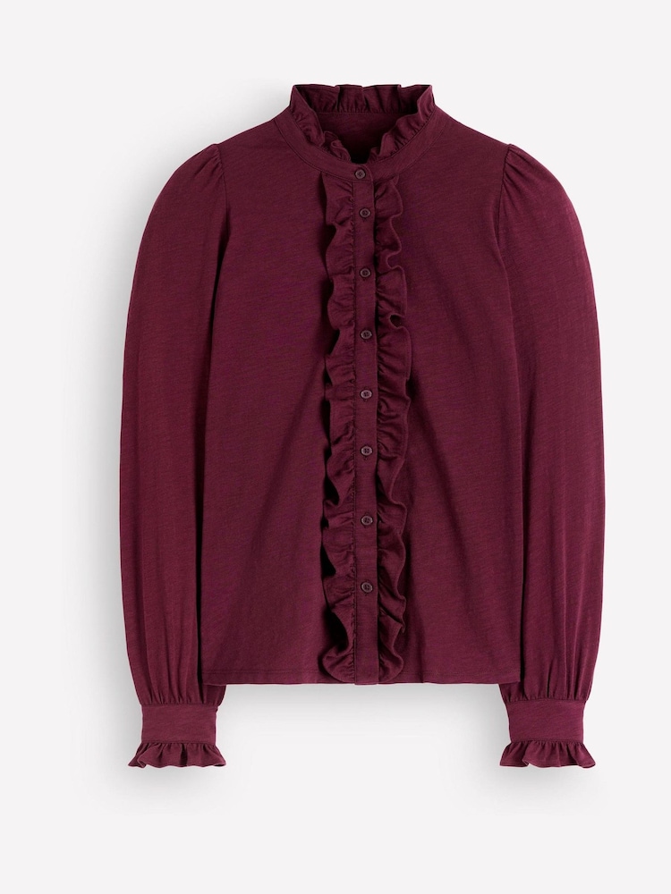 Boden Purple Mega Frill Blouse - Image 5 of 5 Boden Purple Mega Frill Blouse - Image 5 of 5