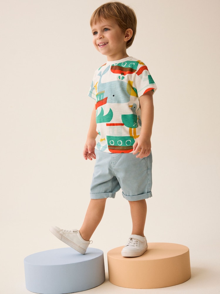 Red/Green All-Over Print 100% Cotton Short Sleeve T-Shirt (3mths-7yrs) - Image 2 of 6