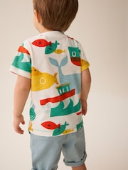 Red/Green All-Over Print 100% Cotton Short Sleeve T-Shirt (3mths-7yrs) - Image 3 of 6