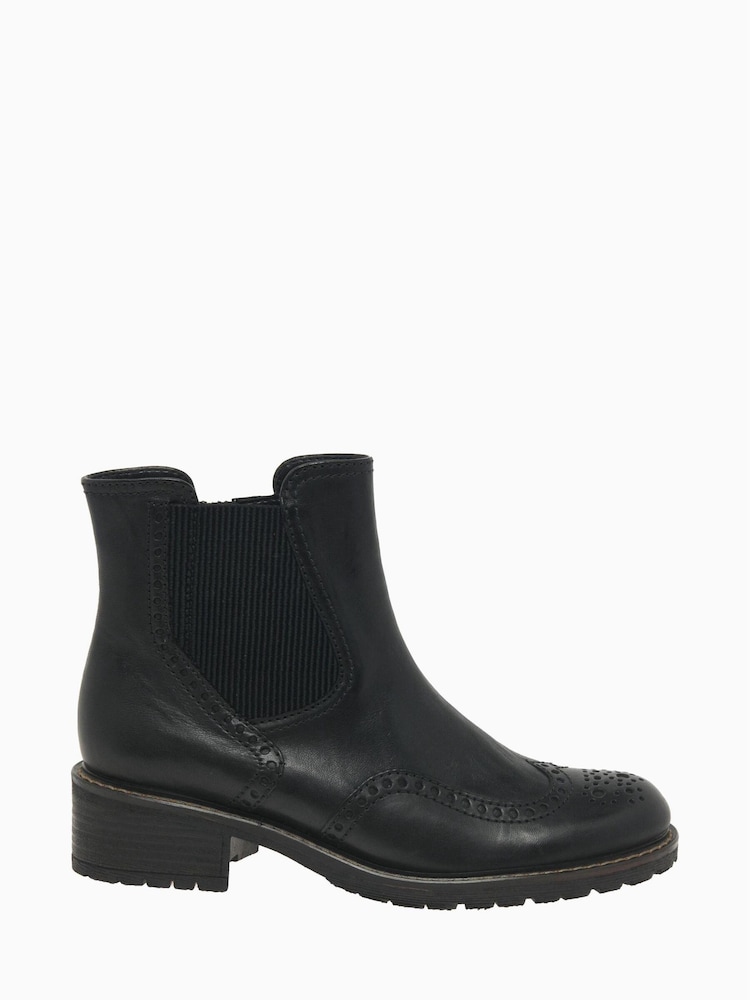 Gabor Imagine Black Tucson Leather Fashion Ankle Boots - Image 1 of 6